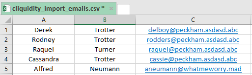 import email csv in Excel example