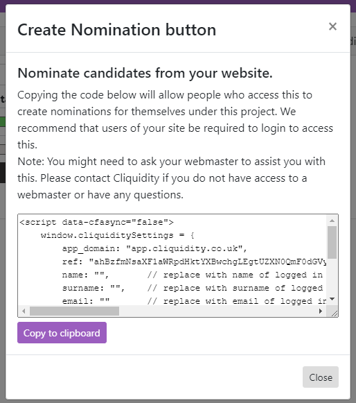nomination code