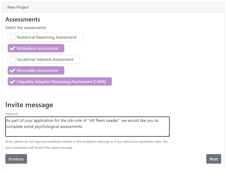 Project assessments - completed